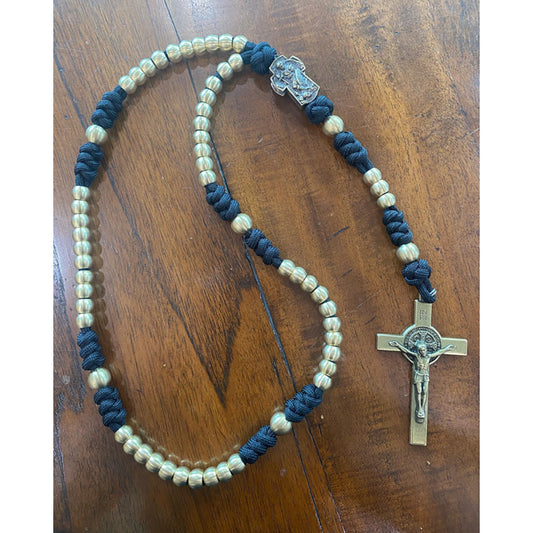 Brass St. Michael & St. Benedict Paracord Rosary