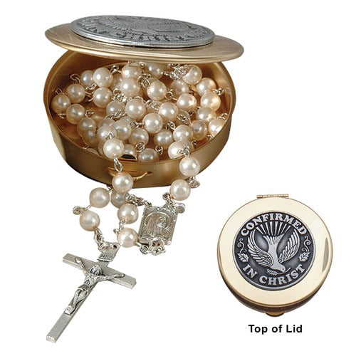Confirmation Rosary Box Set - Pearl Rosary