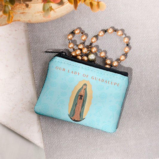 Personalized Our Lady of Guadalupe Rosary Pouch