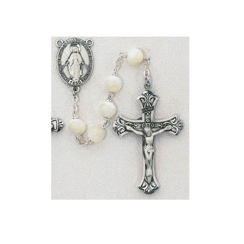 Sterling Silver Mother of Pearl Rosary
