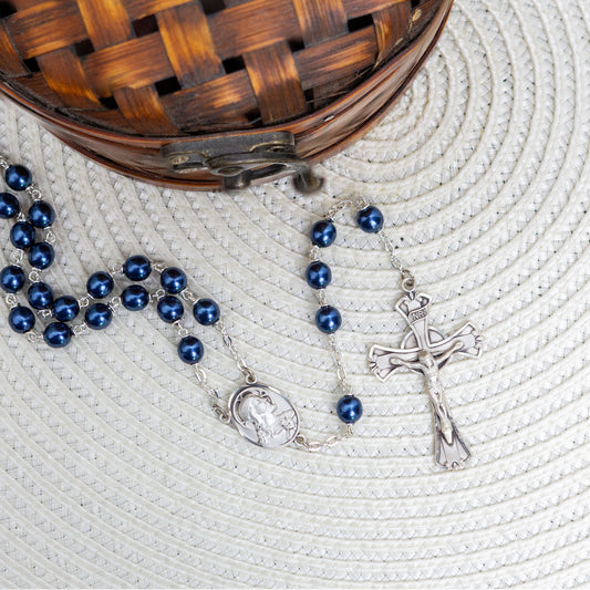 SS 7MM Dark Blue Rosary