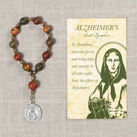 St. Dymphna Alzheimers/Dementia Decade Rosary with Card