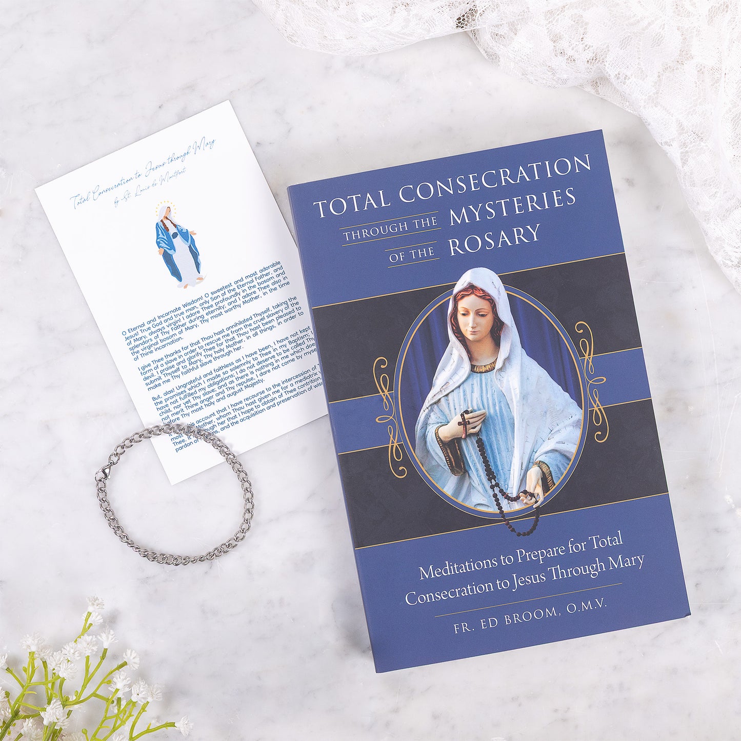 Marian Consecration Gift Set – Total Consecration Book, Prayer Card & Stainless Steel Bracelet