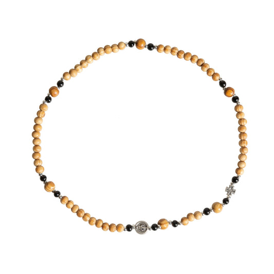 Miraculous Medal Rosary Stretch Necklace/Bracelet with Gold Medal