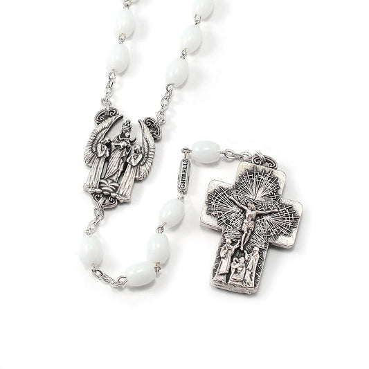 White Glass Holy Mass Rosary