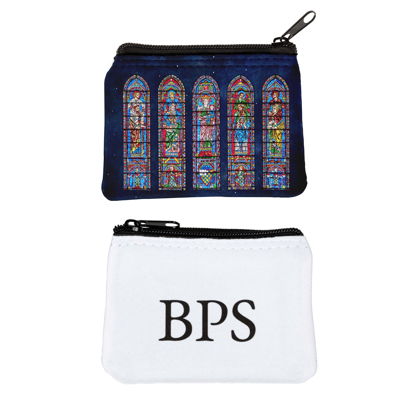 Personalized Chartres Cathedral Stained Glass Rosary Pouch
