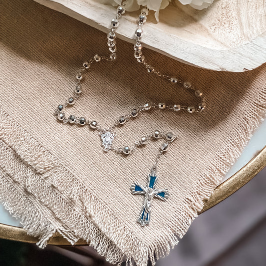 Faceted Sterling Silver Italian Rosary